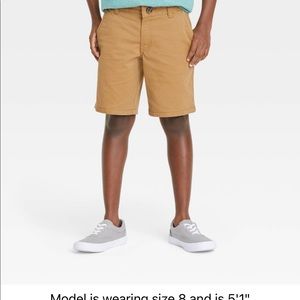 Boys Size 6 Flat Front Dark Khaki Shorts